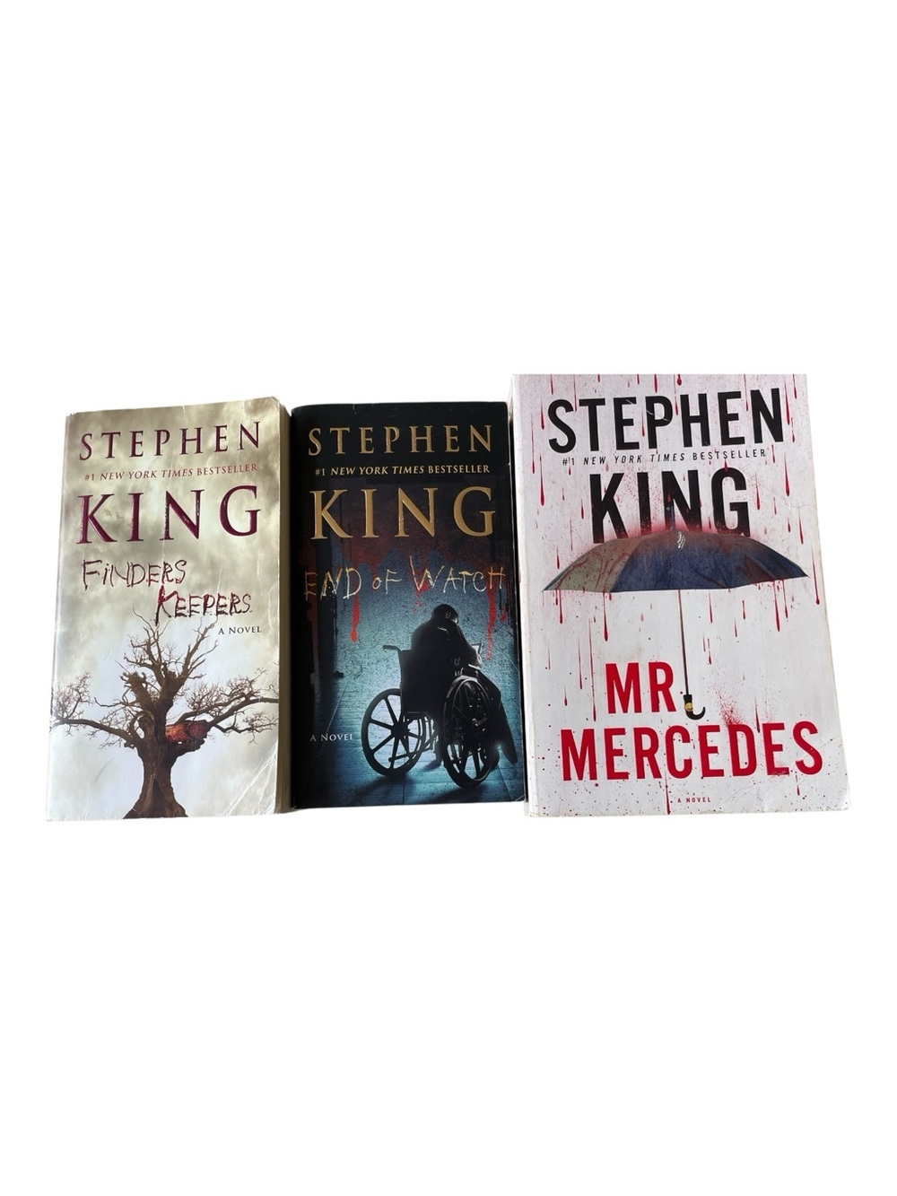 Three Stephen King Titles, “End of Watch”, “Finders Keepers” & “Mr. Mercedes” PB
